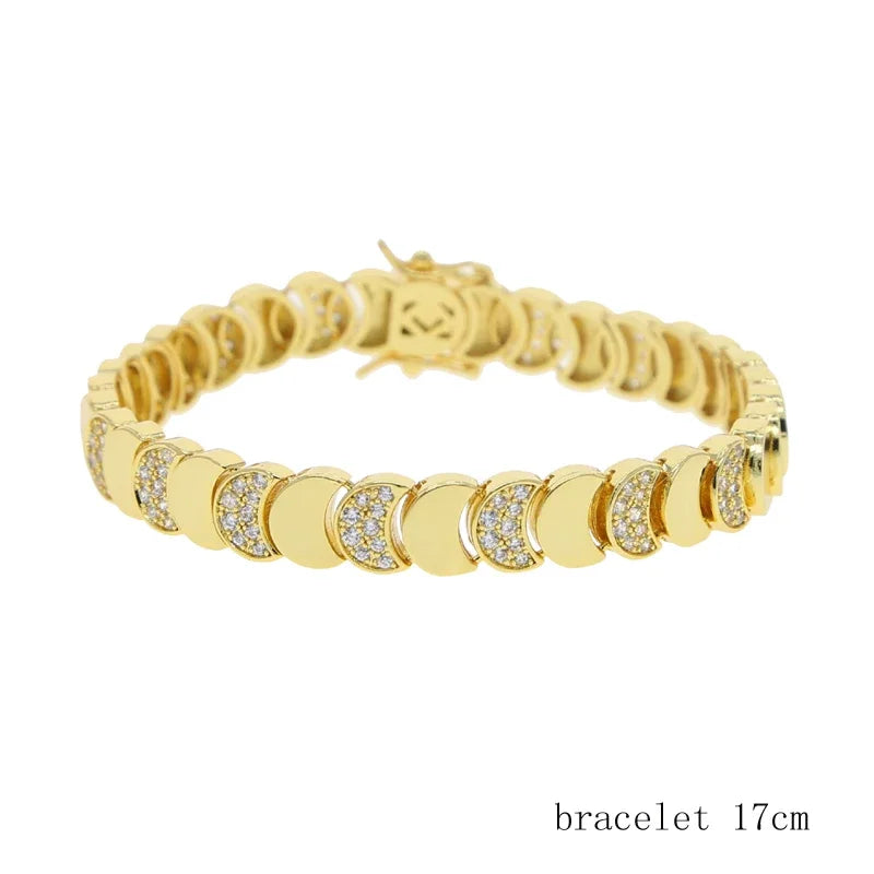 Gold Plated Bracelet Necklace Set