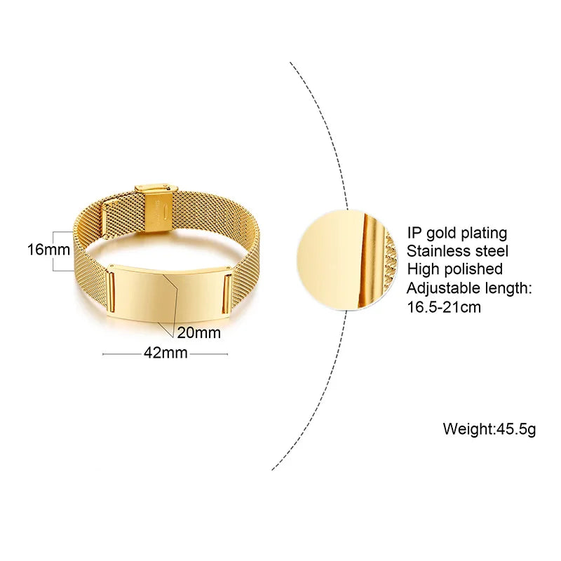 Personalized Couple Bracelet Stainless Steel