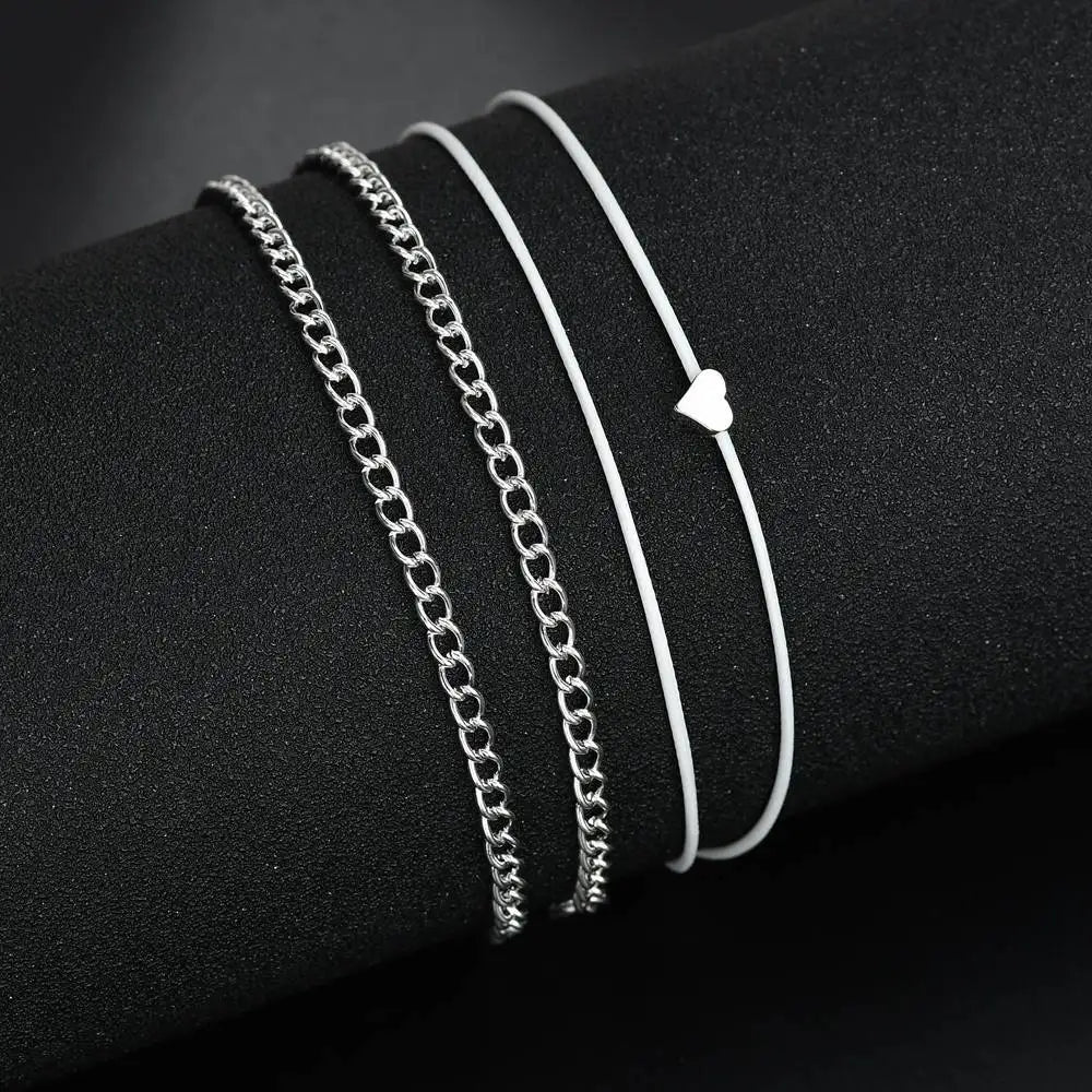 MOON Two Layers Anklets