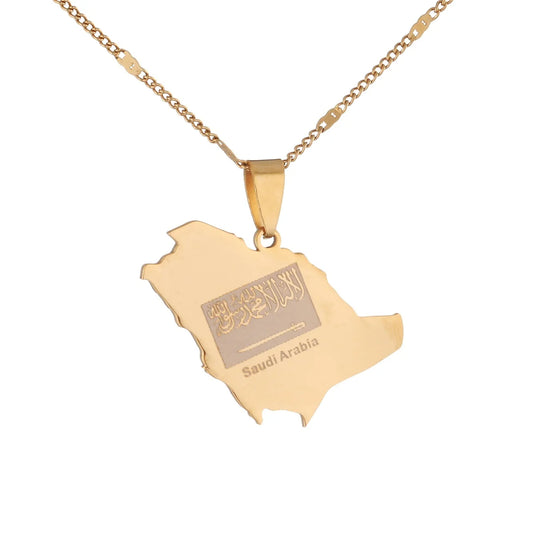 Saudi Map Necklace