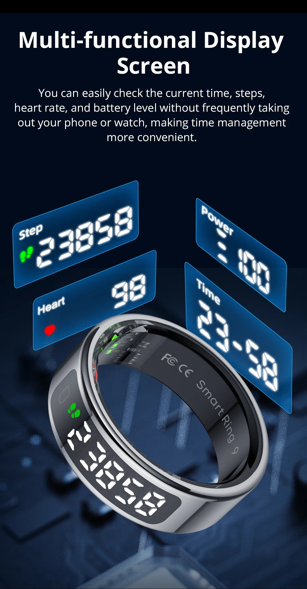 Smart Ring with Display Touch Screen