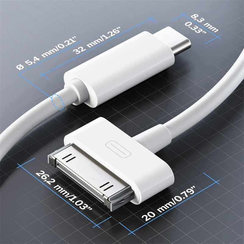 30Pin To USB C Adapter Charging Data Cable