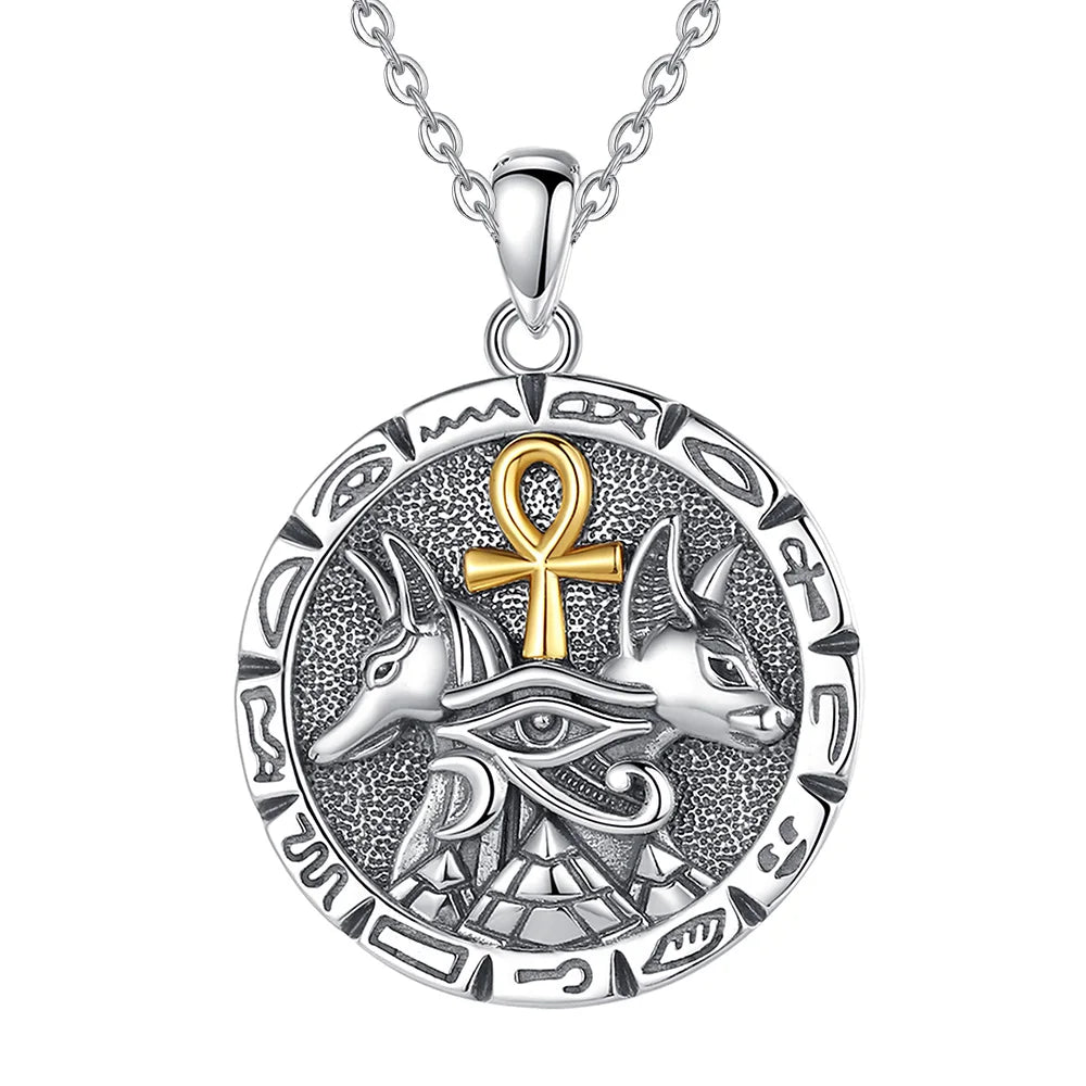 Silver Anubis Patron God Necklace