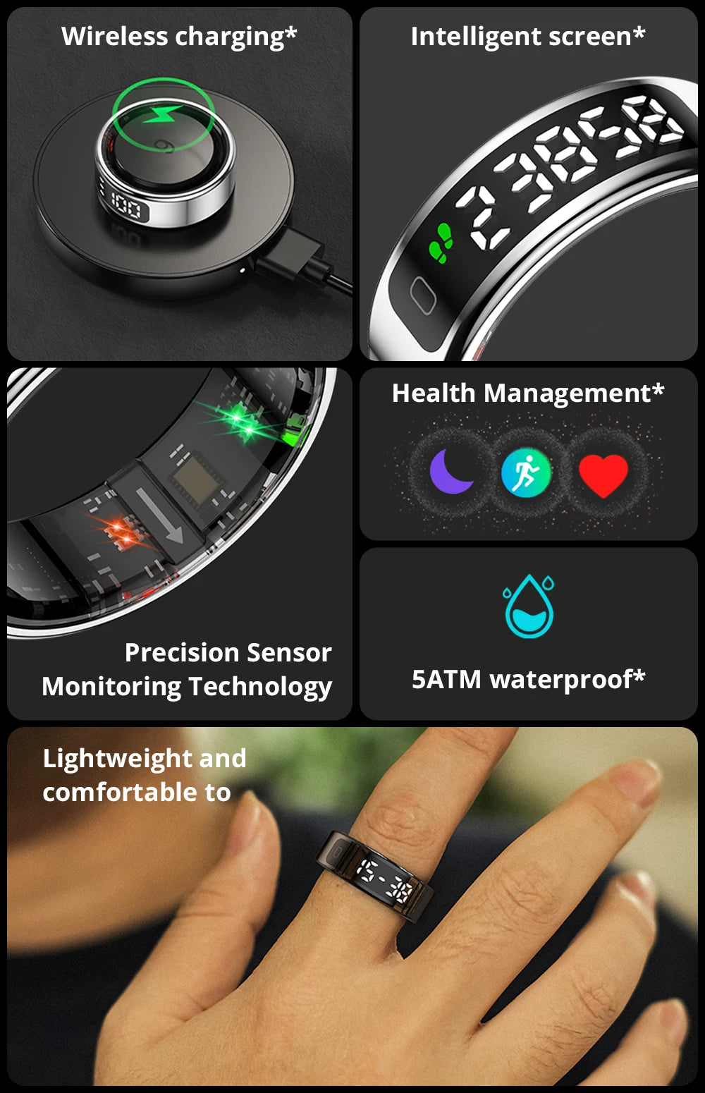 Smart Ring with Display Touch Screen