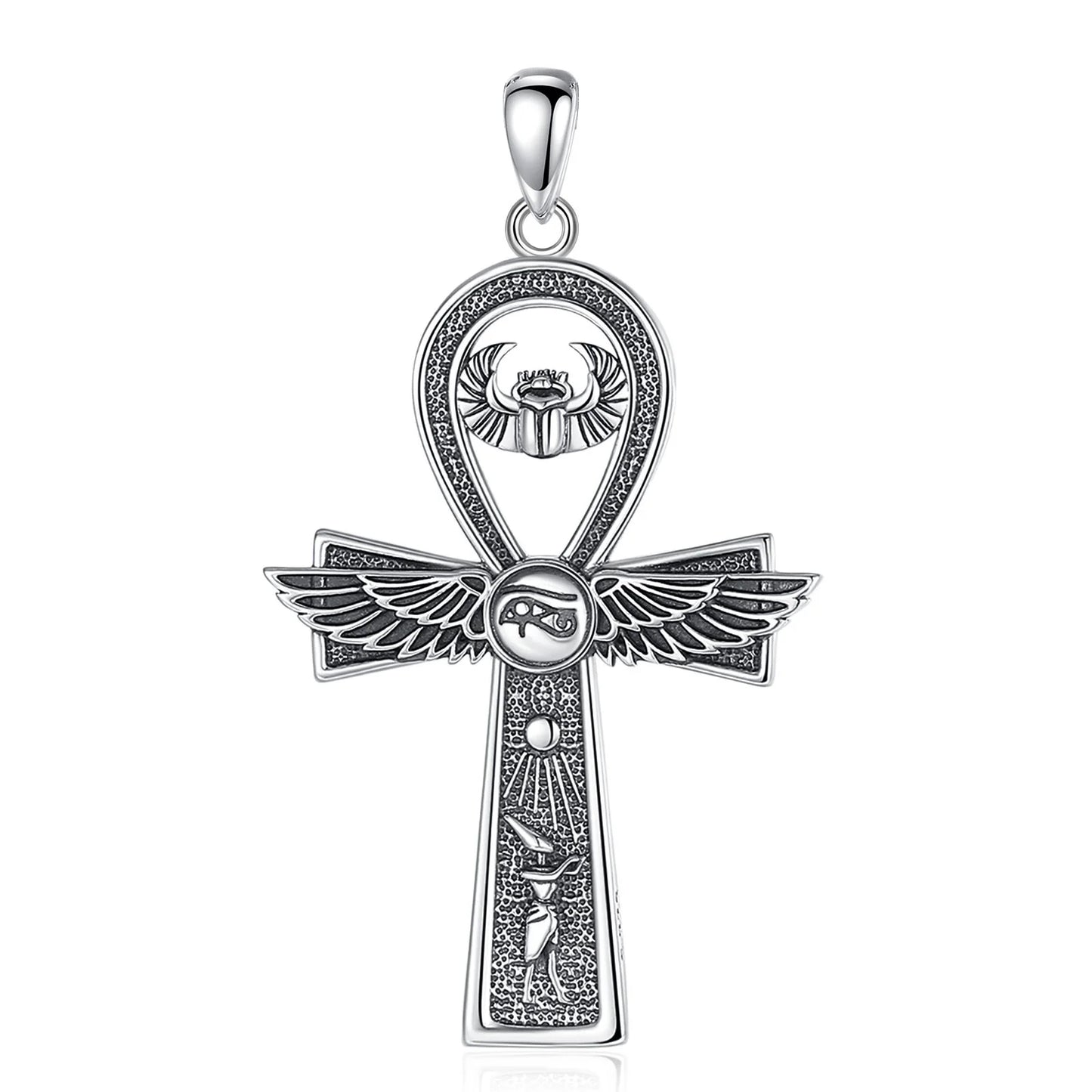 Silver Ankh Cross Necklace