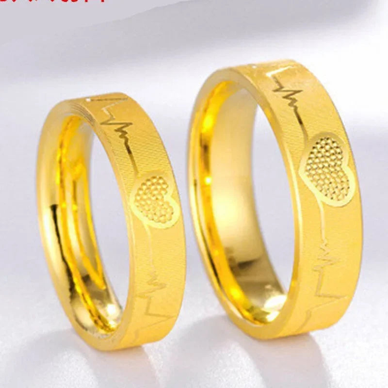 Gold Heart Couple Ring