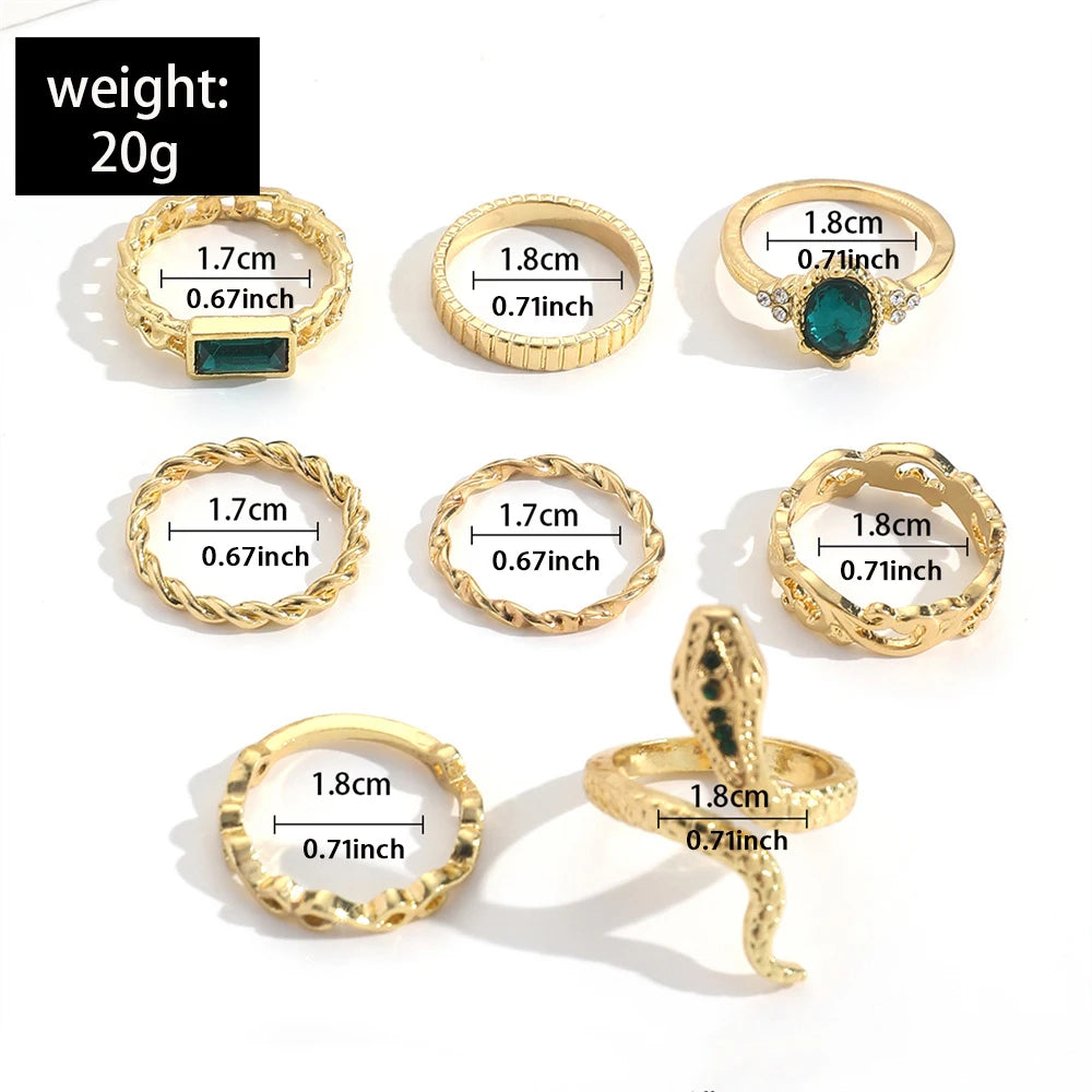 SNAKY 8Pcs Set Rings