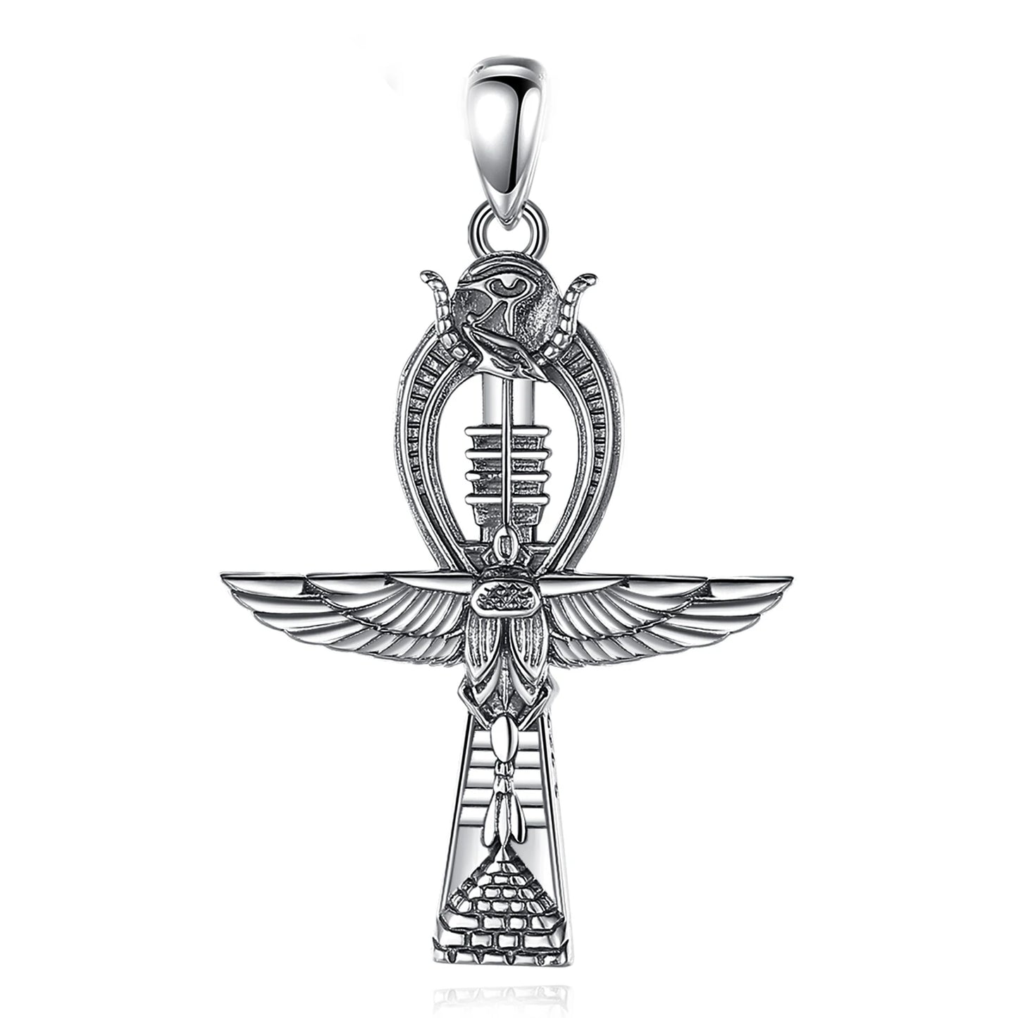 Silver Ankh Cross Egyptian Necklace