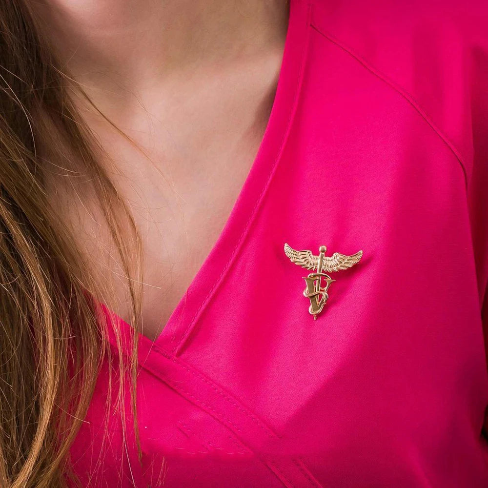 Caduceus Veterinary Brooch
