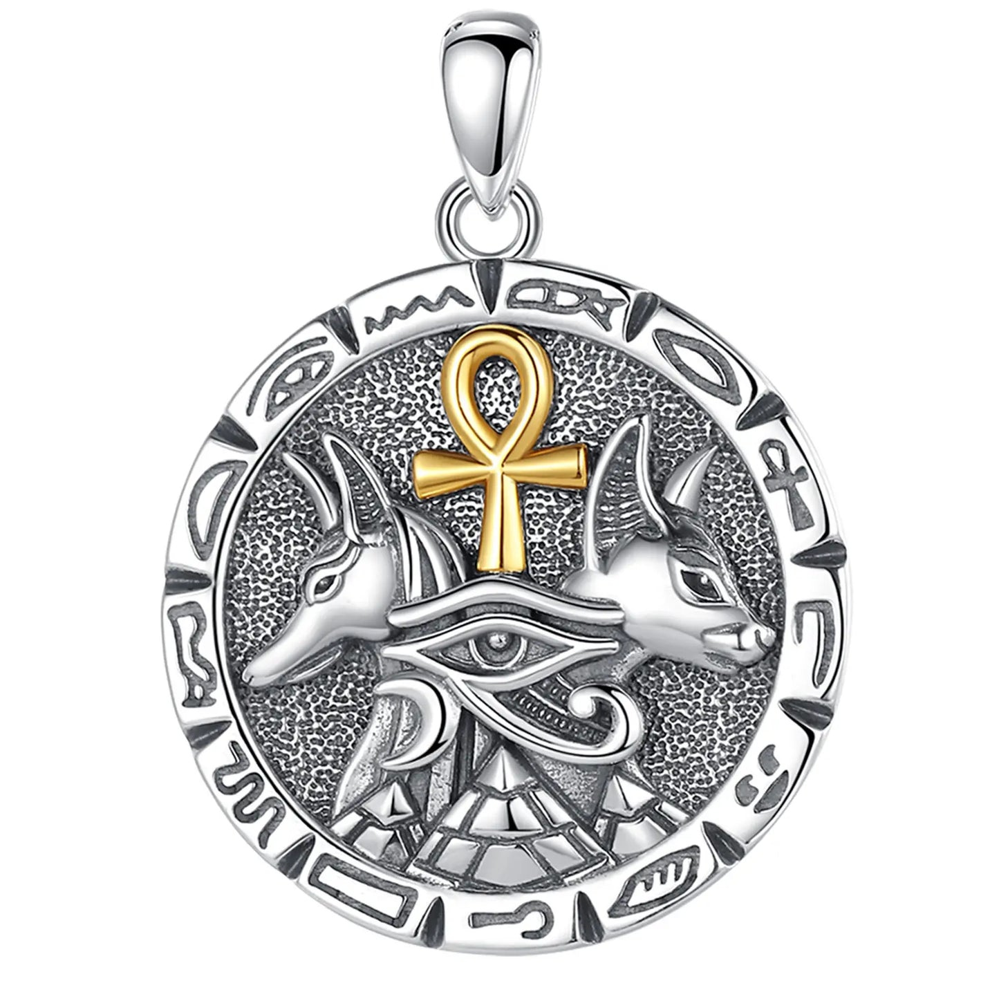 Silver Anubis Patron God Necklace