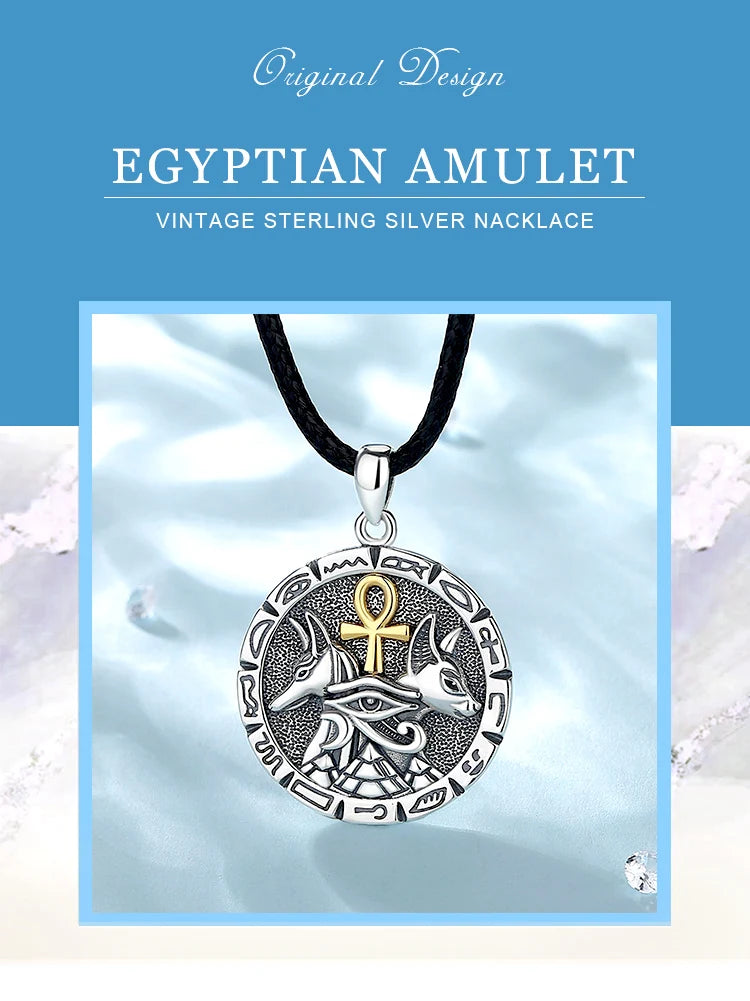 Silver Anubis Patron God Necklace