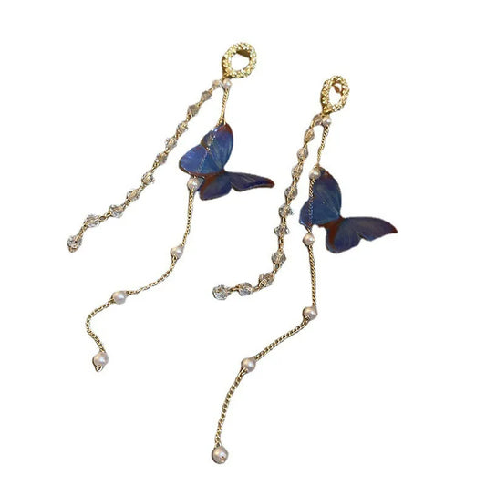 Long Tassel Butterfly Earrings