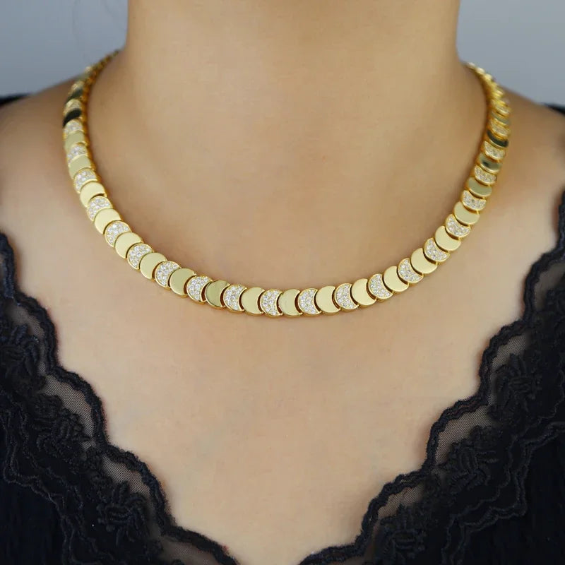 Gold Plated Bracelet Necklace Set