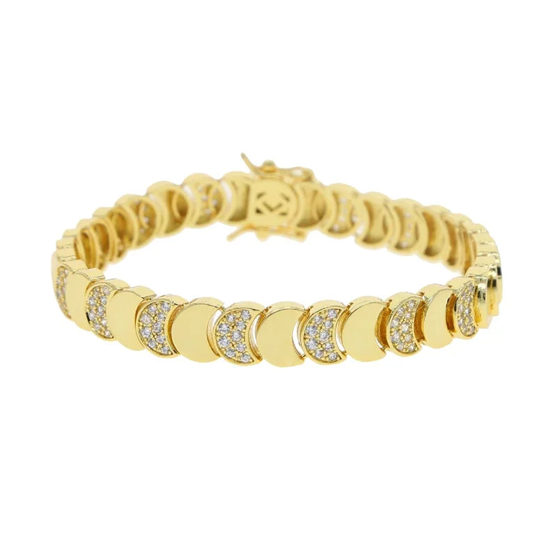 Gold Plated Bracelet Necklace Set