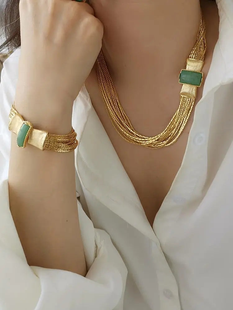 Aventurine Layered Necklace/Bracelet