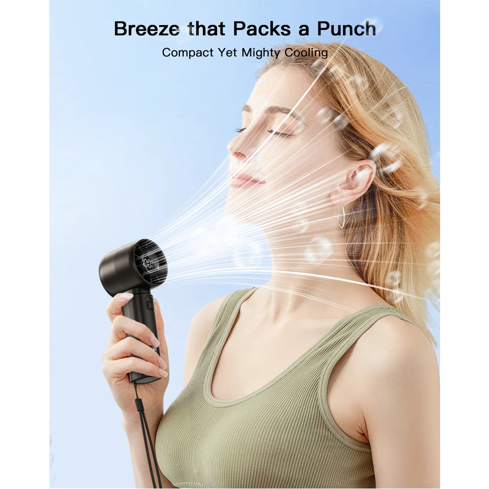 Portable Handheld Fan with LED Display