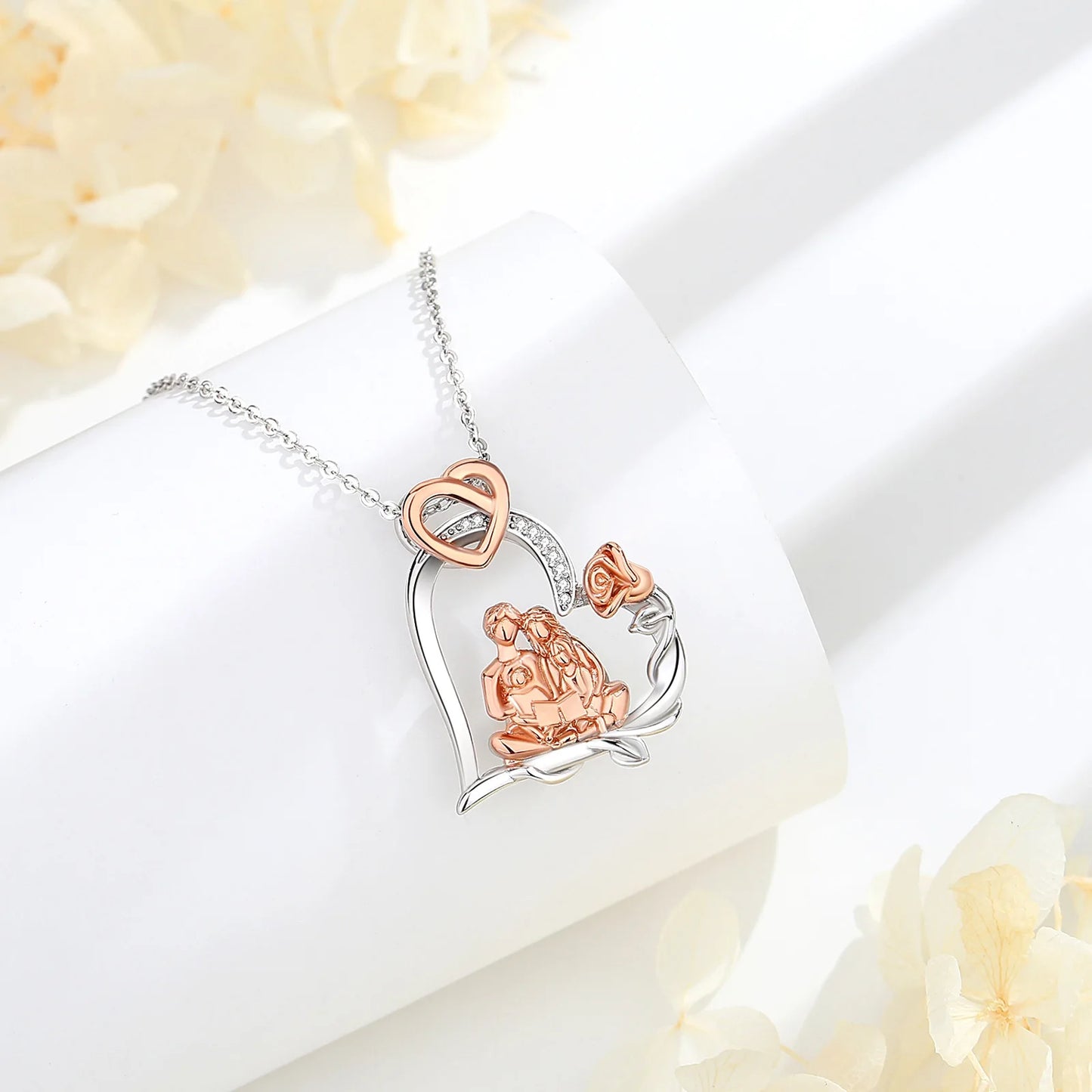 SILVER HAPPY FAMILY Necklace