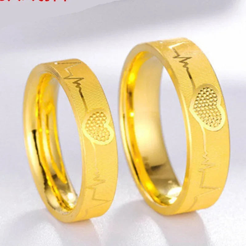 Gold Heart Couple Ring