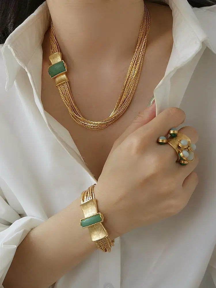 Aventurine Layered Necklace/Bracelet