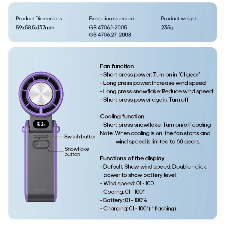 Foldable Portable Handheld Fan