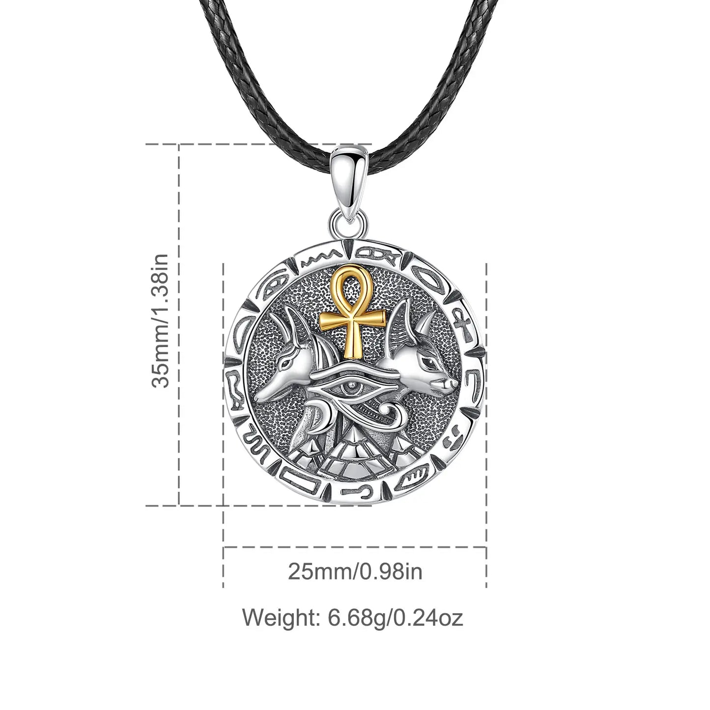 Silver Anubis Patron God Necklace