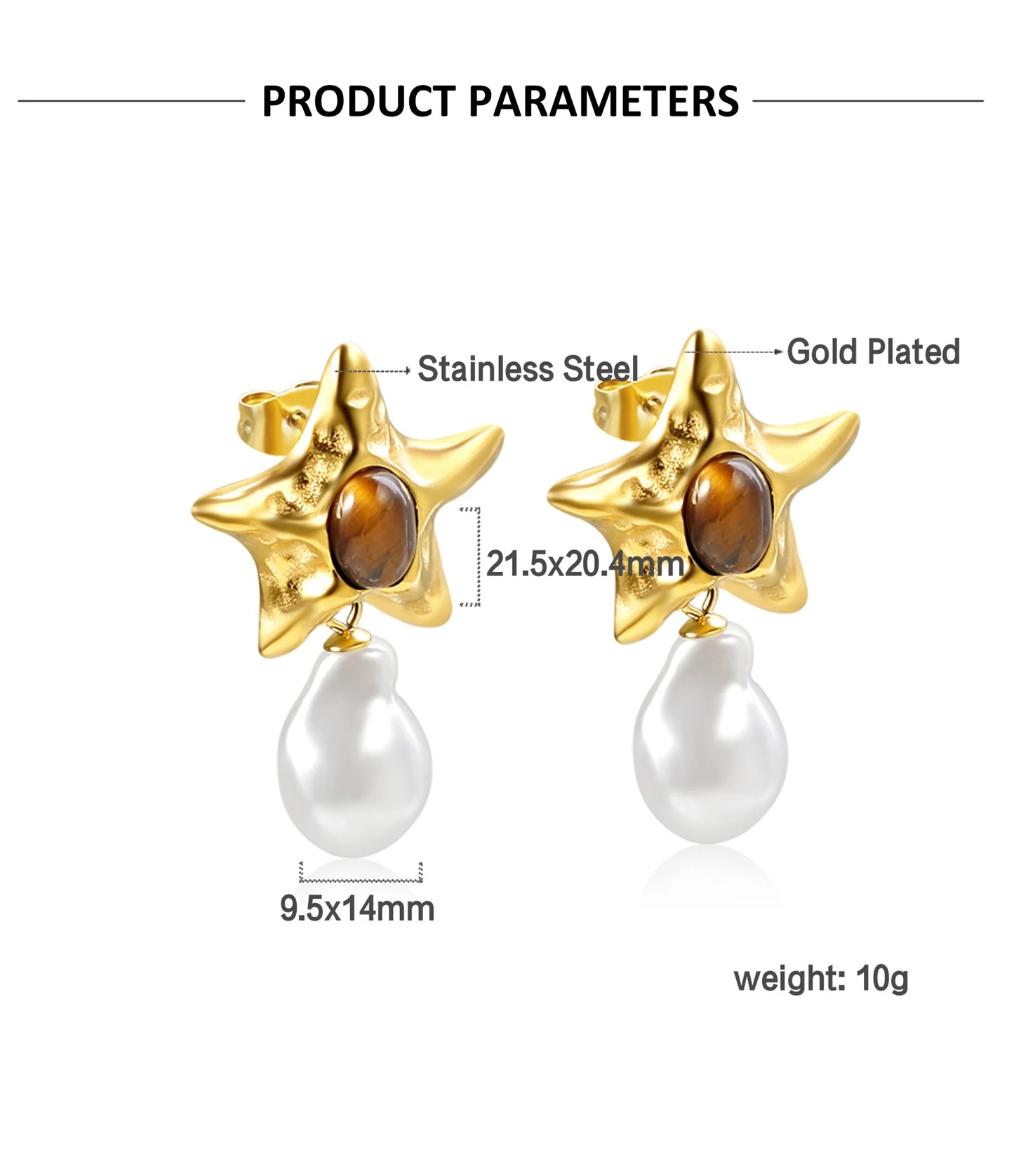 Starfish Pit Earrings