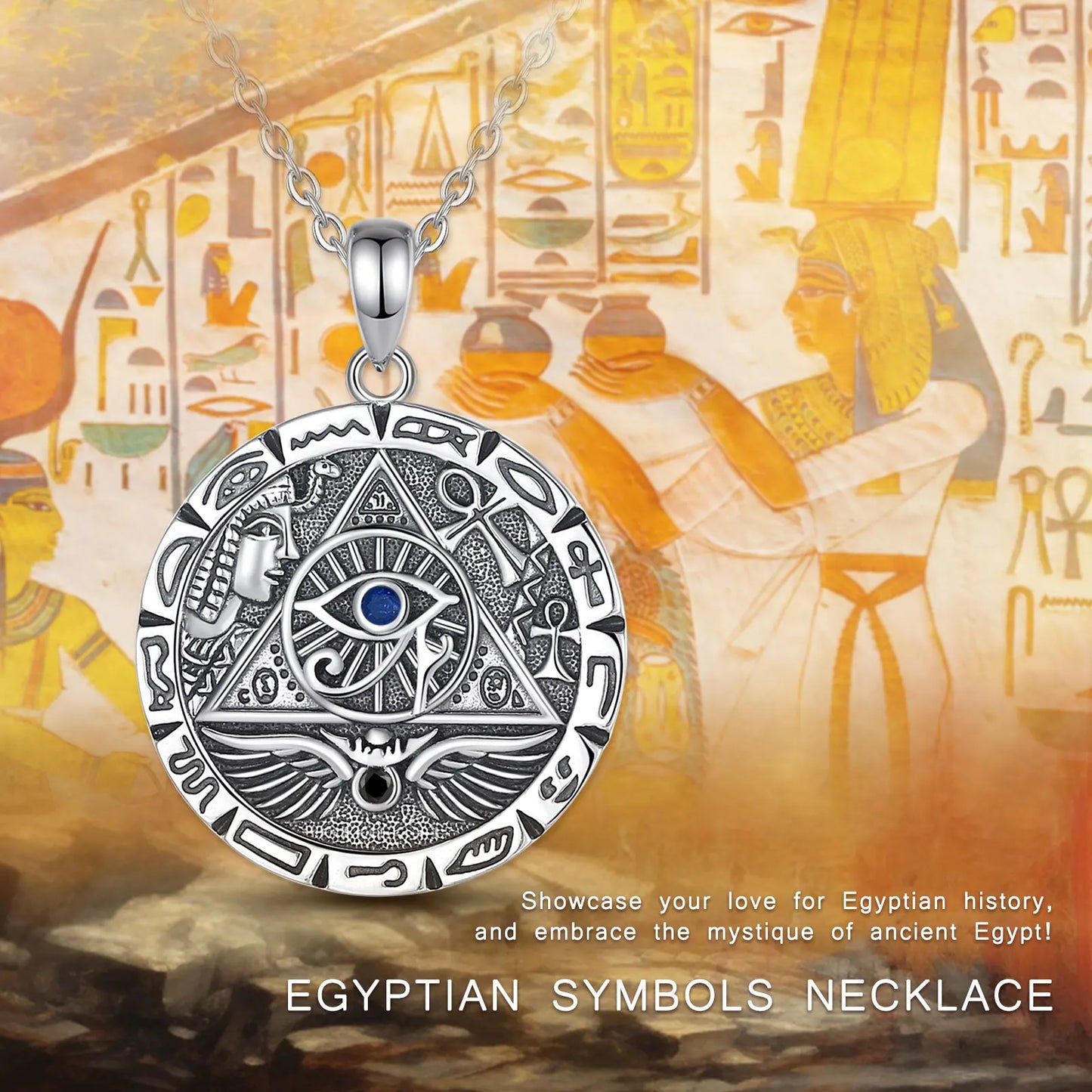 Silver Pyramid All Seeing Eye Necklace