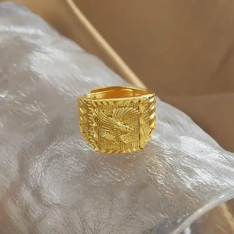 18K Gold Eagle Ring