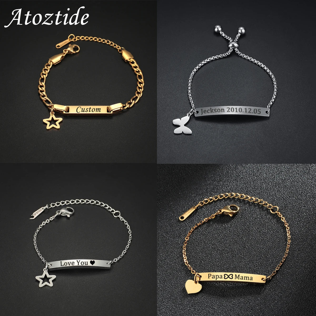 Personalized Engrave Baby Name Bracelet