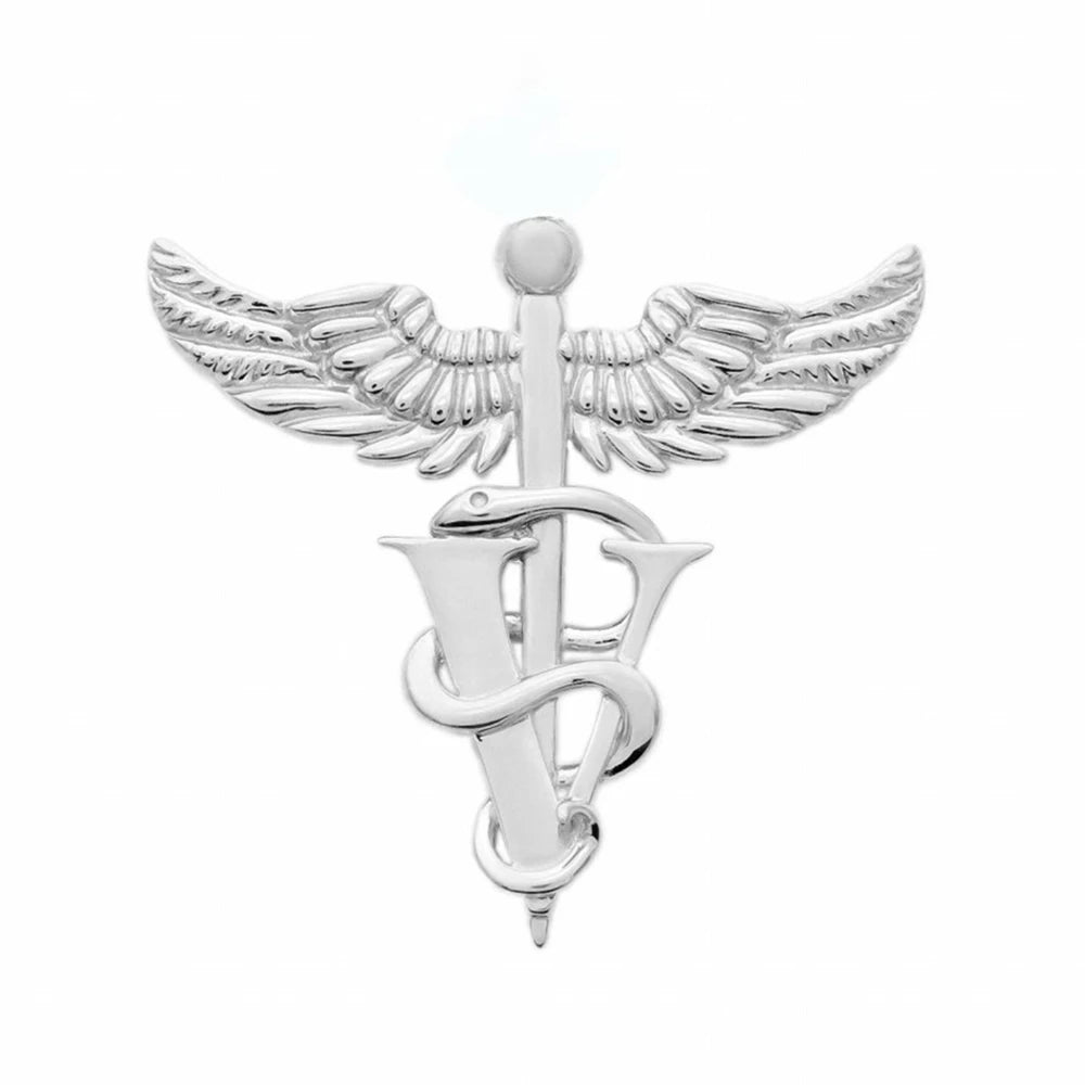 Caduceus Veterinary Brooch