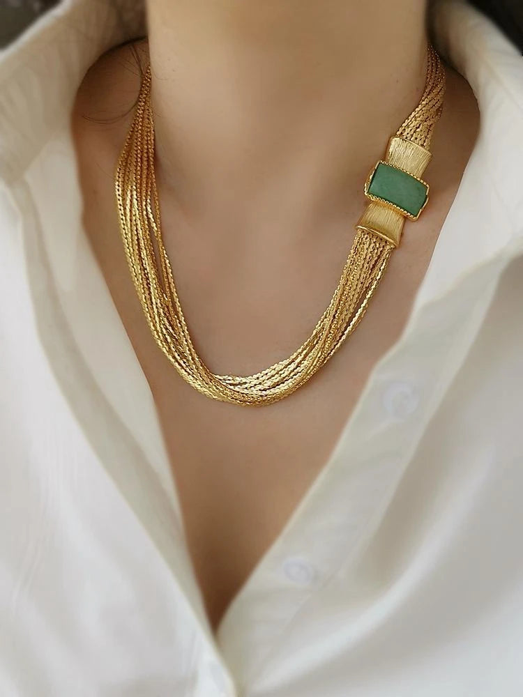 Aventurine Layered Necklace/Bracelet