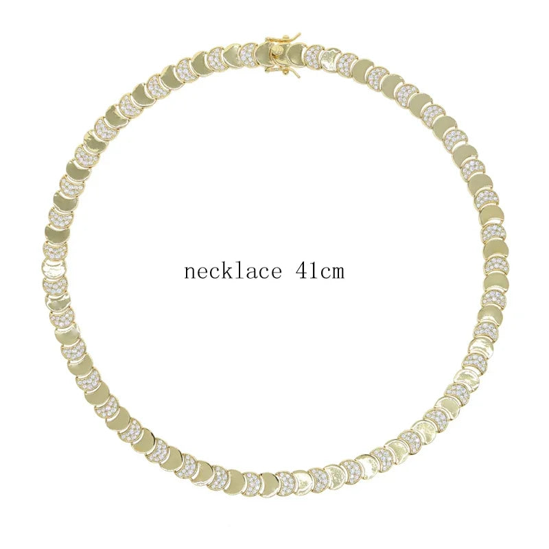 Gold Plated Bracelet Necklace Set