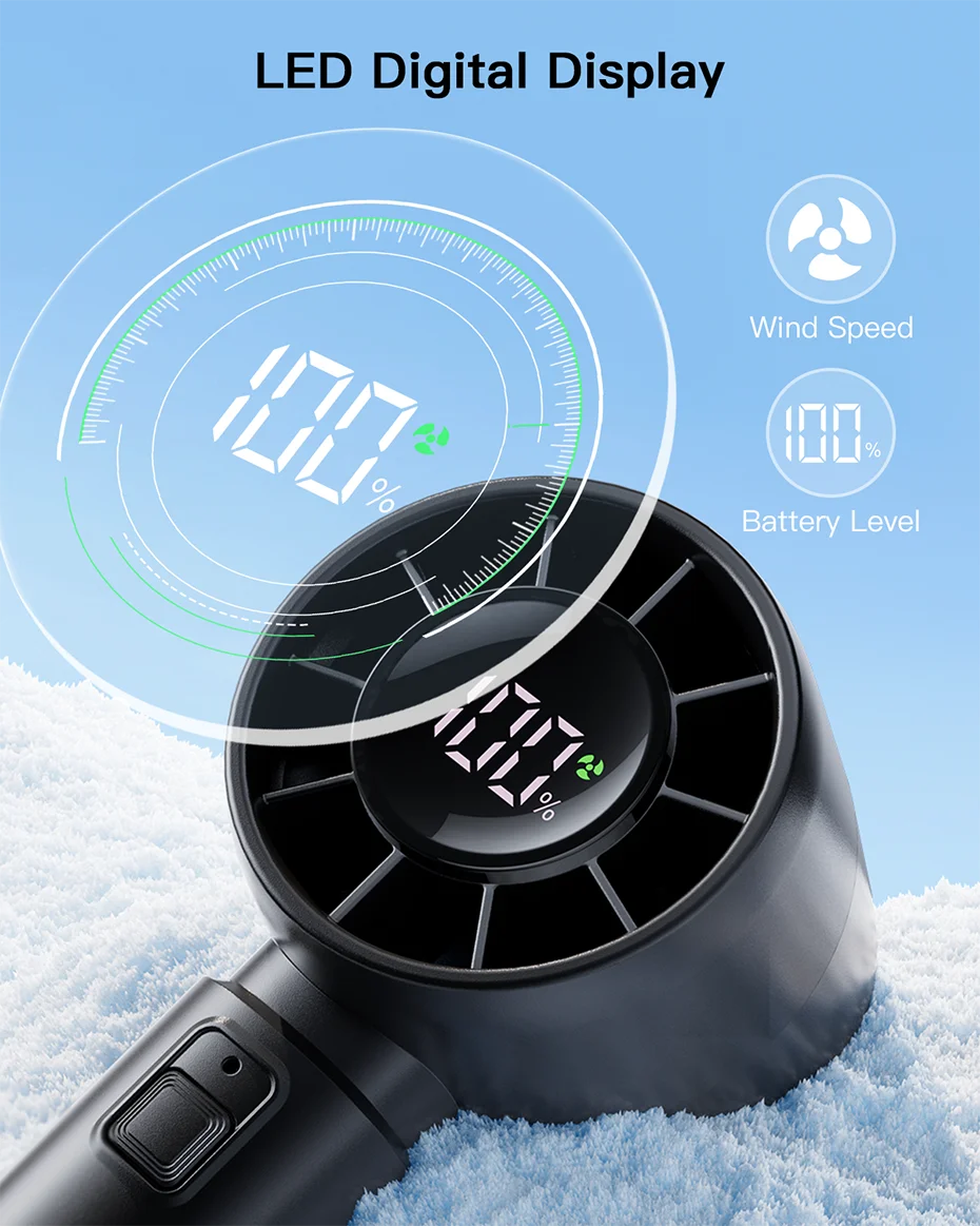 Portable Handheld Fan with LED Display