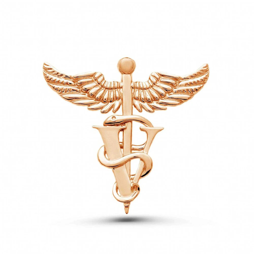 Caduceus Veterinary Brooch