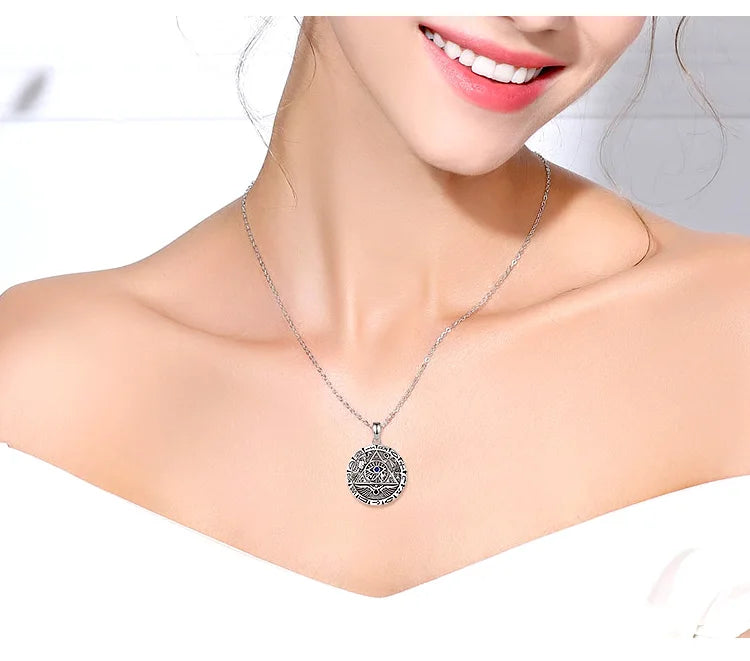 Silver Pyramid All Seeing Eye Necklace