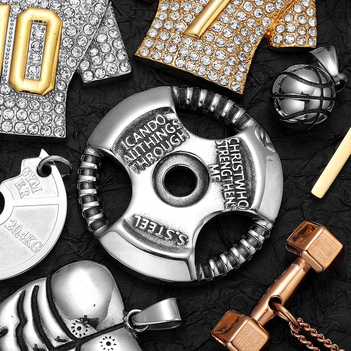 Gym Dumbbell Necklaces