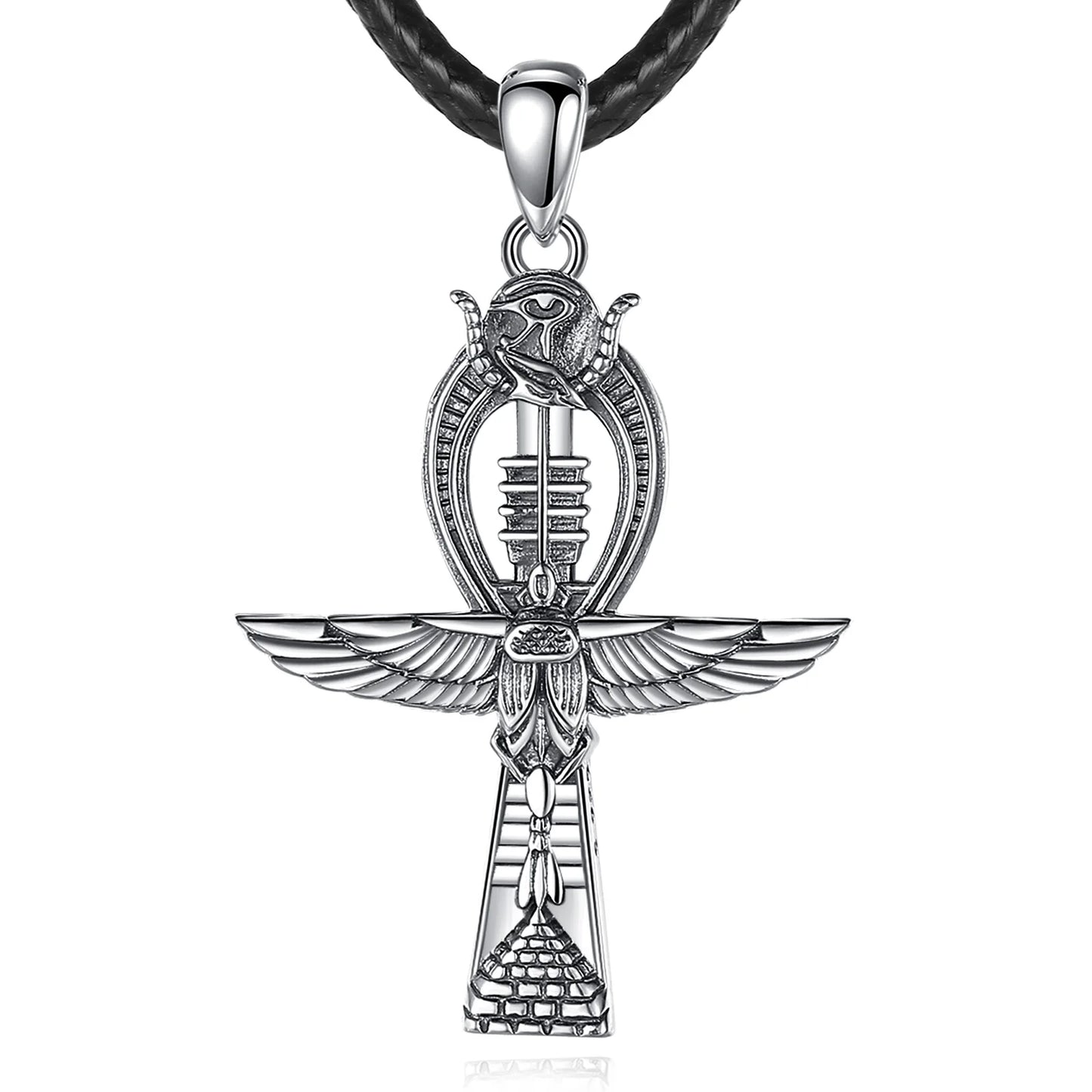 Silver Ankh Cross Egyptian Necklace