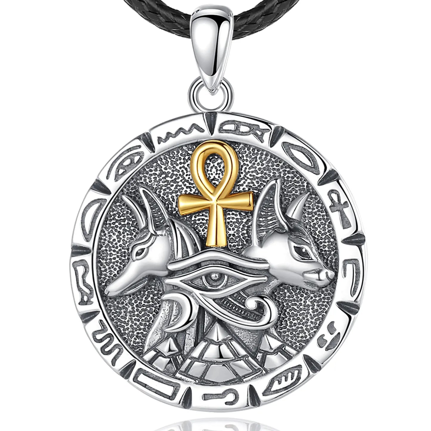 Silver Anubis Patron God Necklace