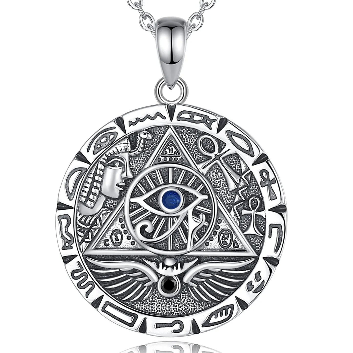 Silver Pyramid All Seeing Eye Necklace